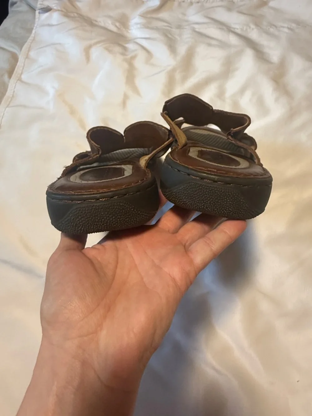 Born Leather Slide Sandals Brown Comfort Casual Slip On Men’s Sz 12